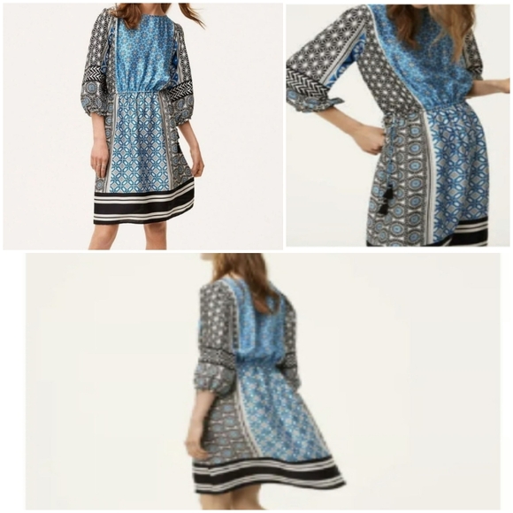 LOFT MEDALLION BLOUSON BOHO DRESS SIZE: LP - Picture 14 of 14